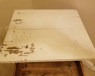 Shabby Chic Distressed One-Drawer Side Table - Top Detail