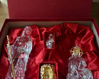 Waterford Crystal "Millenium Gold" Holy Family, in original box