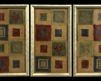 Nature Theme Patchwork Triptych Art 