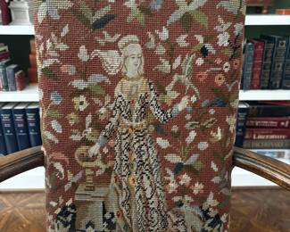 Needlepoint chair back detail