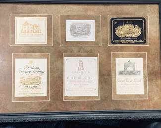 Early framed wine labels