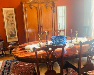 Henredon "Natchez" line dining table and six chairs