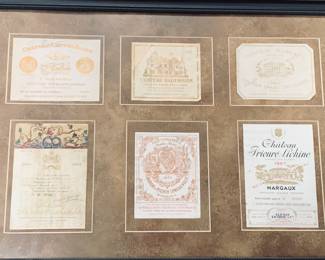 Early framed wine labels