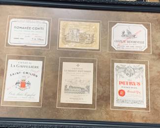 Early framed wine labels