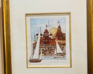 Hotel del Coronado Glorietta Bay II artist Sue McNary etching