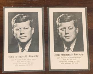 2 original JFK funeral mass cards