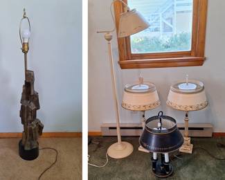 MCM  Richard Barr for Laurel Brutalist lamp and tole lamps - MIL House