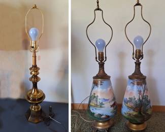 Stifel lamp and matching hand-painted French porcelain lamps - MIL house