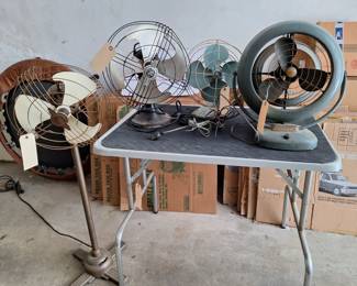 Vintage fans - 2 car garage