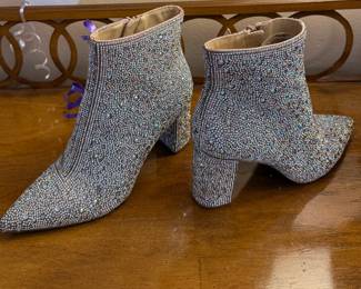 Betsy Johnson rhinestone boots, size 7.5