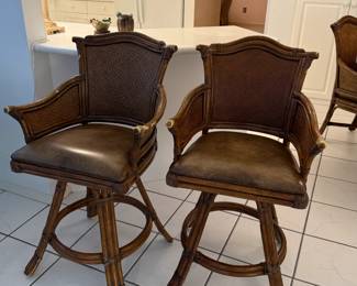2 rattan barstools, as is