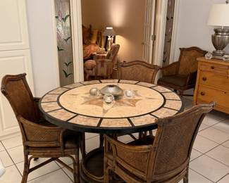 Rattan dining set with table and 4 chairs