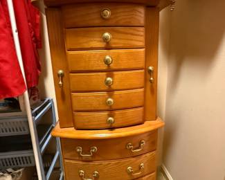 Oak jewelry armoire