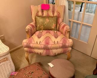 Arm chairs, foot stools
