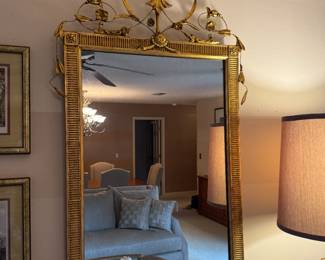 Ornate gold wall mirror