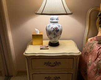 French Provincial bedroom set: king bed w/mattress and headboard, nightstand, tall dresser and long dresser w/mirror