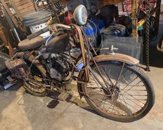 Vintage whizzer motor bicycle 