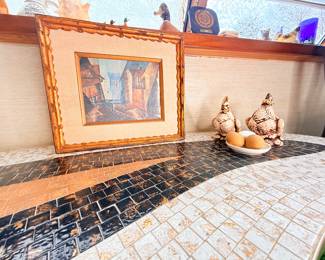 Mosaic MCM Tile Table Kidney Shaped