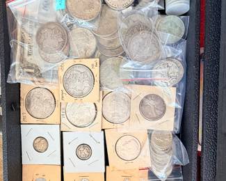 Silver coins - peace dollars, Morgan silver dollars, mercury dimes, silver quarters & more!