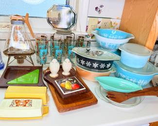 Pyrex (Amish Butter print) & more