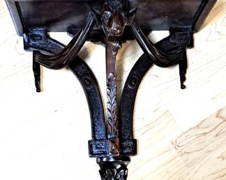 CARVED RAMS HEAD SHELF