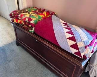 Lane cedar chest and quilts galore