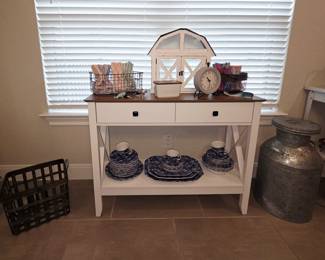 Farm Buffet Style Table:
39 1/2in W x 14in D x 32in H
