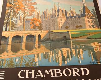 Vintage French travel posters, linen backed