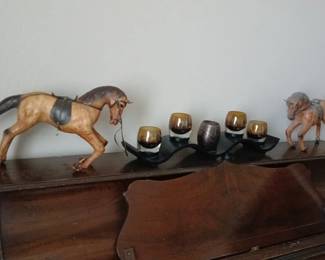 Vintage Leather Horse Figurine