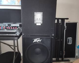 Pair Peavey PV 118 passive subwoofer. It is an 18-inch vented bass enclosure designed for live sound and DJ setups