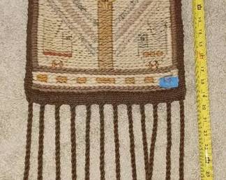 LC068Polish Kilim tapestry weaving with long tassels 