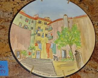 LC057Alamance Handpainted Cityscape Plate