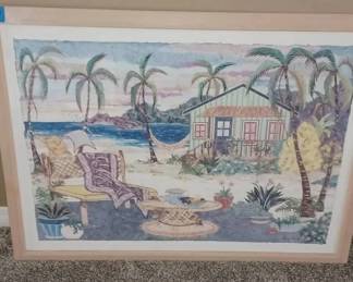 LC058Andrea Beloff Beach Scene with Cabana