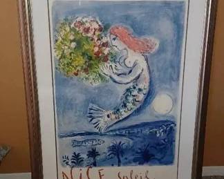 LC101VChagall Nice Soleil Fleurs signed