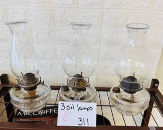 3 Oil Lamps 