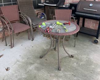 Wicker Table with Matching 4 Chairs