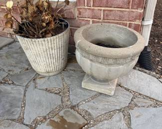 Concrete and Metal Planters