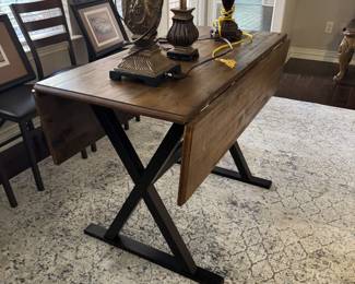 Dining Table with Metal Legs and Miscellaneous Lamps
