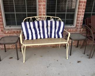 Yellow Metal Loveseat with cushion