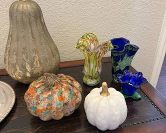 Glass Blown Pumpkins and decor