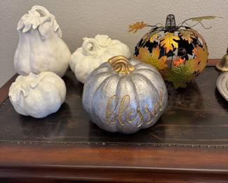 Ceramic and Metal Pumpkins