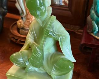 Faux Jade Asian Statue