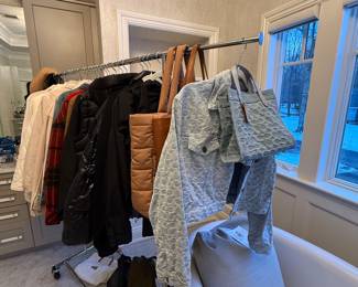 LARGE COLLECTION OF WOMEN'S CLOTHING: COACH, RALPH LAUREN PURPLE LABEL, CHLOE, PRADA, ALO, LULULEMON, ETC.