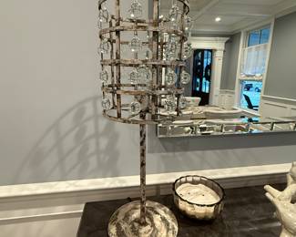 ARHAUS PAIR OF CRYSTAL IRON LAMPS