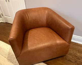 ARHAUS SWIVEL LEATHER CHAIR