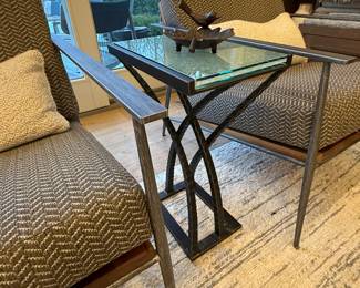 IRON & GLASS SIDE TABLE