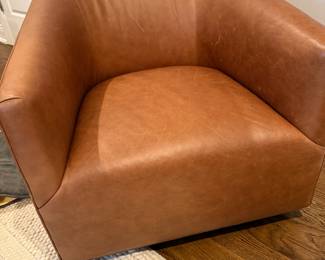 ARHAUS SWIVEL LEATHER CHAIR