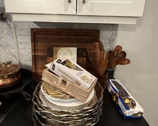 WILLIAMS SONOMA STONE CHARGER PLATES