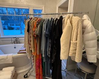 LARGE COLLECTION OF WOMEN'S CLOTHING: COACH, RALPH LAUREN PURPLE LABEL, CHLOE, PRADA, ALO, LULULEMON, ETC.