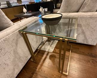 STEEL & GLASS SIDE TABLE